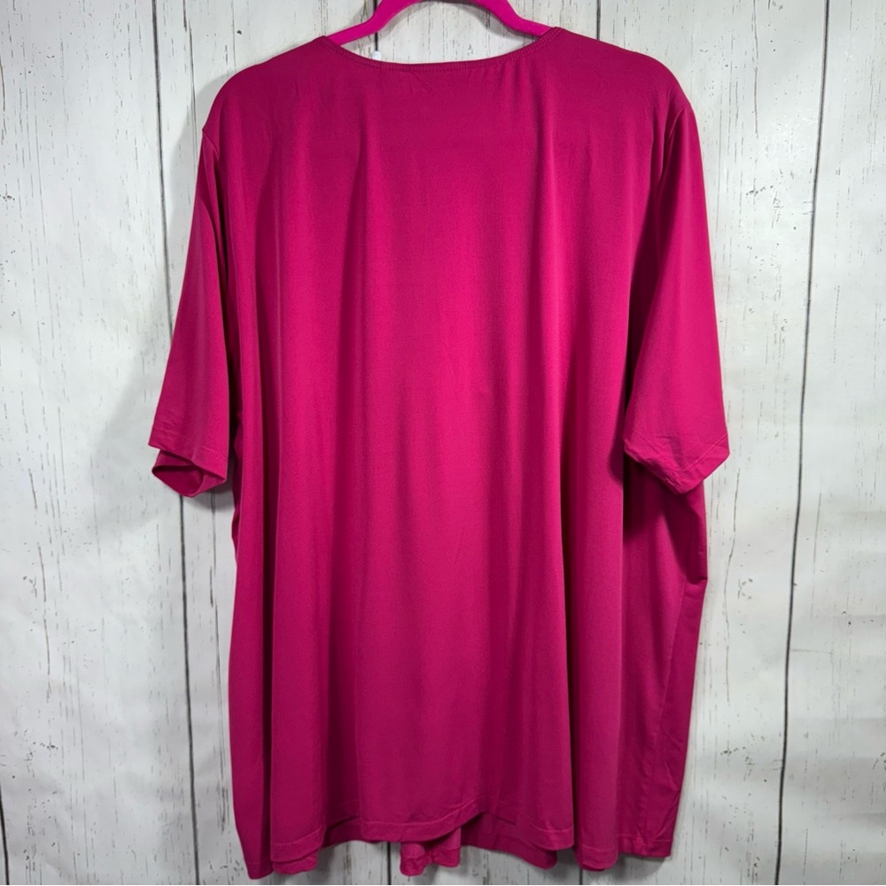 Susan Graver Liquid Knit Pink Embellished Tunic Top 3X Glam Resortwear Feminine - Picture 12 of 13